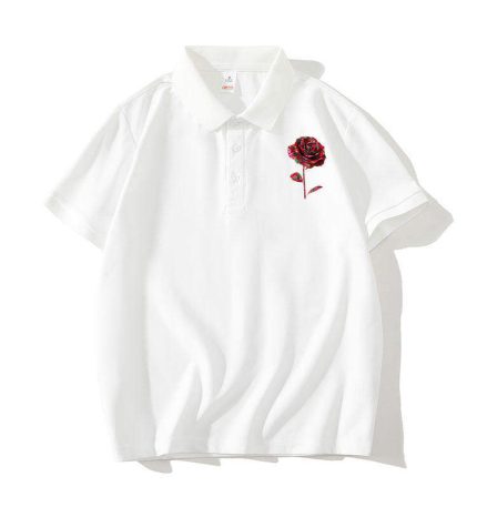 Flower Perforated Polo Shirt