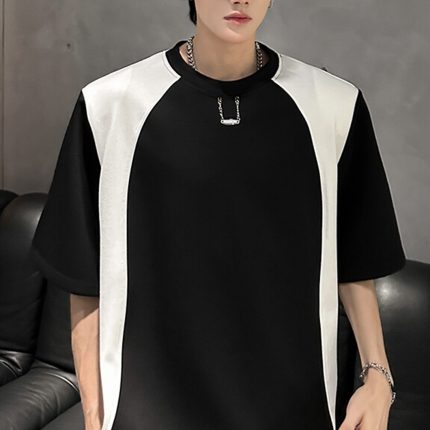 Short-Sleeved Cotton Crewneck Black