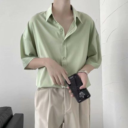Short-Sleeved Silk Shirt