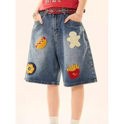 Embroidered Denim Shorts New